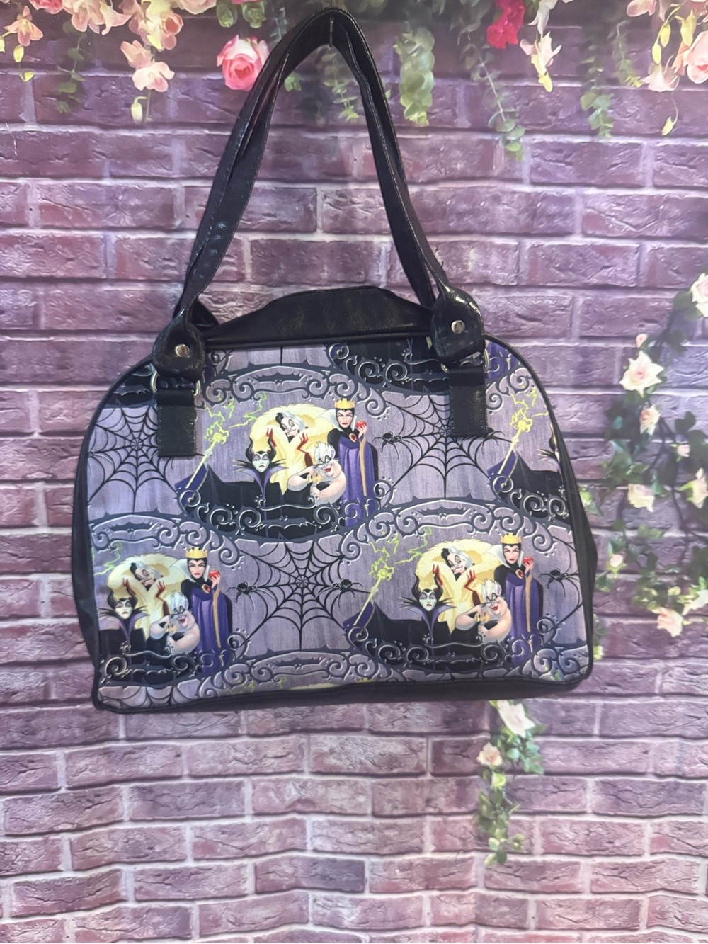 Purple Disney Villain Print Shoulder Bag from Top Notch Boutique new